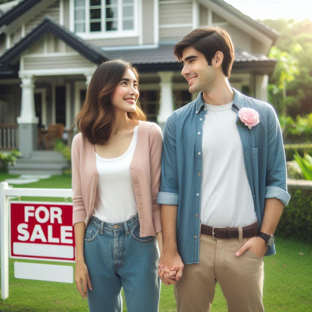 young couple buying their first home