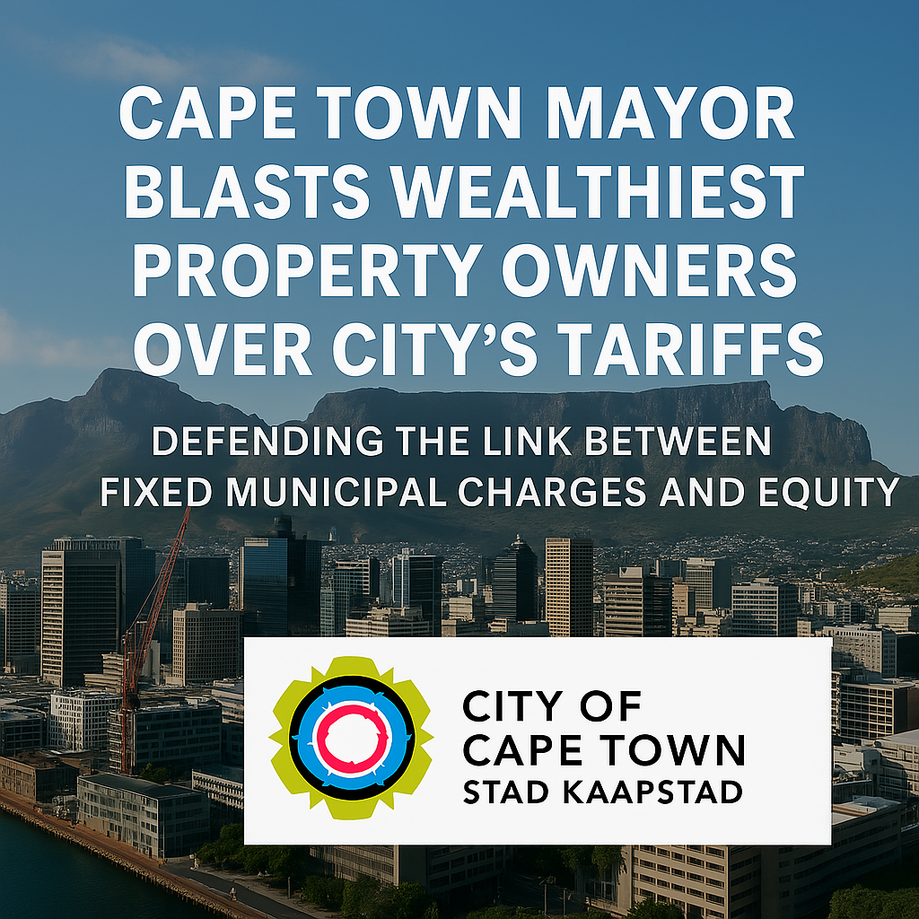 Cape Town Mayor Defends Tariff Reforms Amid SAPOA Legal Challenge