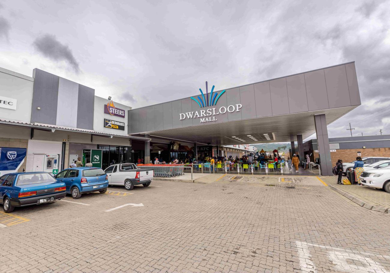 Exterior of New Africa Developments' Dwarsloop Mall in Bushbuckridge, Mpumalanga